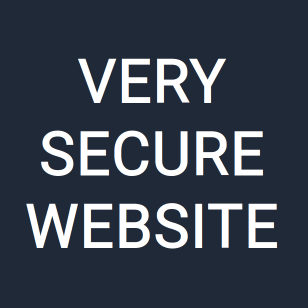 A screenshot of the words 'Very Secure Website'